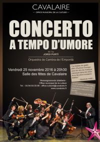 Concerto a Tempo d'Umorede Jordi PURTIpar l'Orquestra de Cambra de l'Emporda. Le vendredi 25 novembre 2016 à cavalaire sur mer. Var.  20H30